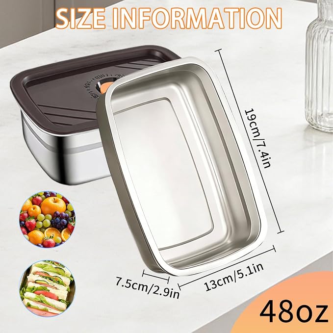 10 Pack Stainless Steel Food Storage Containers with Airtight Lids, 48oz/1500ml Reusable Metal Meal Prep Container, Stackable Lunch Snack Box for Kitchen, Travel & Picnic, Freezer & Dishwasher Safe - Image 3