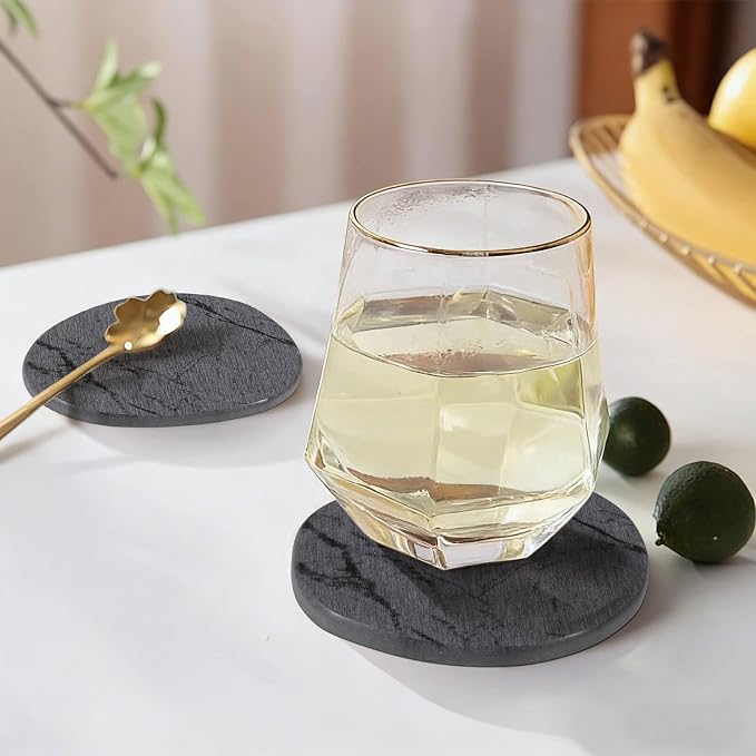 Diatomaceous Earth Coasters Set of 4，Super Absorbent Quick-Dry Heat-Resistant Drink and coffee Coasters, Modern Stone Irregular Design for Kitchen Counter and Coffee Table (Grey Coaster) - Image 6