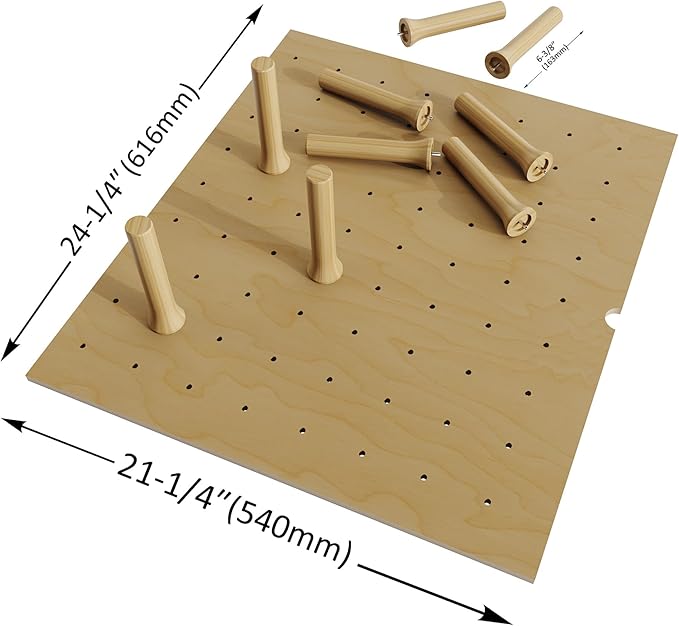 Dowell 24.25" x 21.25" Drawer Divider Organizer Wood Peg Board - 9Pegs - Image 2