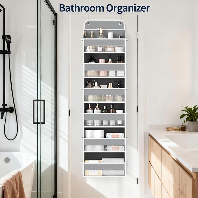 Yecaye 2 Pack Over The Door Organizer, 6-Tier Closet Door Hanging Organizer with 12 Mesh Pockets, Bathroom Organizers and Storage, Ultra Sturdy Large Capacity Over Door Storage Newborn Baby Essentials - Image 8