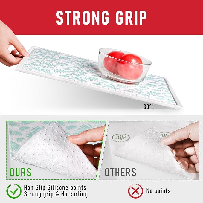 Cooyes Absorbent Refrigerator Liners, Non Slip Shelf Liner for Drawers & Kitchen Cabinets, Cloth Material Keep Produce Fresh Longer, Machine Washable, 17.7" * 24", 6 Pack - Image 3