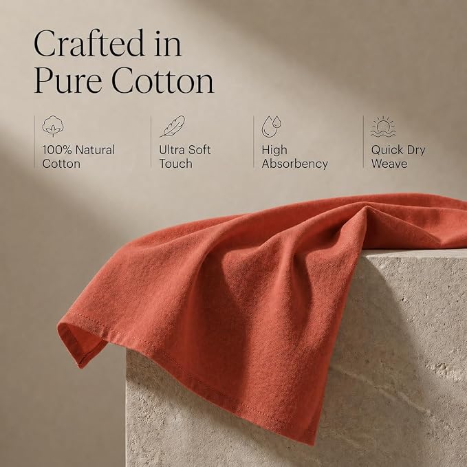 Urban Villa Kitchen Towels Cotton Dish Towels 20”x30” (Set of 6) Rust - Image 4