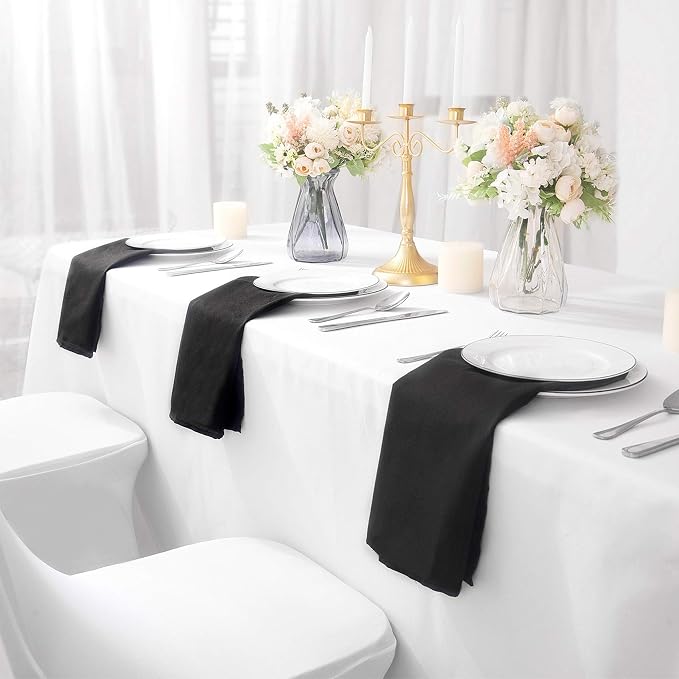 Bailarina Cloth Napkins Set of 40,17x17 inches Dinner Napkins Cloth Washable,Polyester Square Table Cloth Napkin Bulk with Hemmed Edges Ideal for Banquets, Parties and Weddings-Black - Image 6