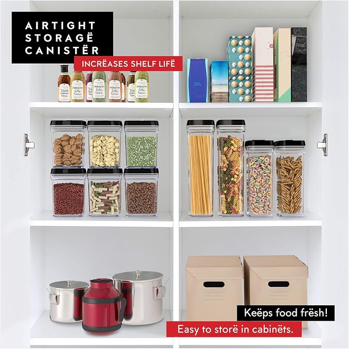 DWËLLZA KITCHEN Pasta Storage Containers for Pantry Airtight - 2 Pc Spaghetti Container Storage - Ideal for Spaghetti & Noodles, Kitchen Pantry Organization and Storage - Keeps Food Fresh & Dry - Image 2