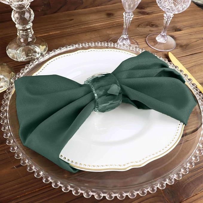Efavormart Premium Cloth Napkins Set of 5, 17x17 Inch Hunter Green Seamless Dinner Napkins, Washable Linen Table Napkin Cloth with Hemmed Edges for Weddings, Party and Banquet - Image 9