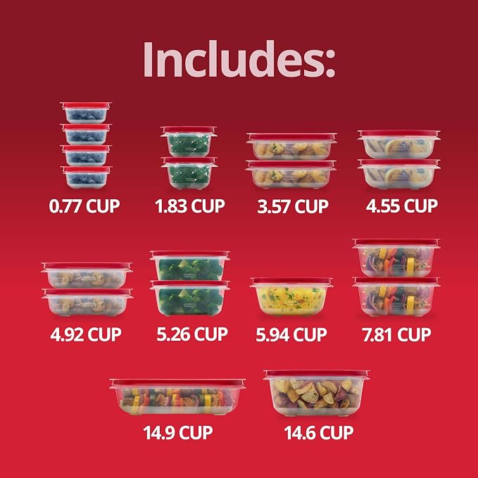 Rubbermaid EasyStore Containers, 38-Piece Set, Food Storage Containers, Food Storage Containers with Lids - Image 6
