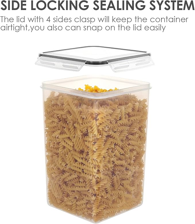 Vtopmart Extra Large Airtight Food Storage Containers, 6.5L, 4 Pcs | For Bulk Flour and Sugar Storage, Airtight Seal, Multiple Sizes, BPA Free, Food Grade Material, Dishwasher Safe (Not Lids) - Image 3