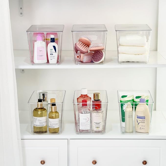 Vtopmart 6 Pack Clear Stackable Storage Bins with Lids, XLarge | BPA-free Plastic, Organize Vertically, For Pantry Kitchen Fridge Cabinet Closet Bathroom, Built to Last, Easy to Move - Image 5