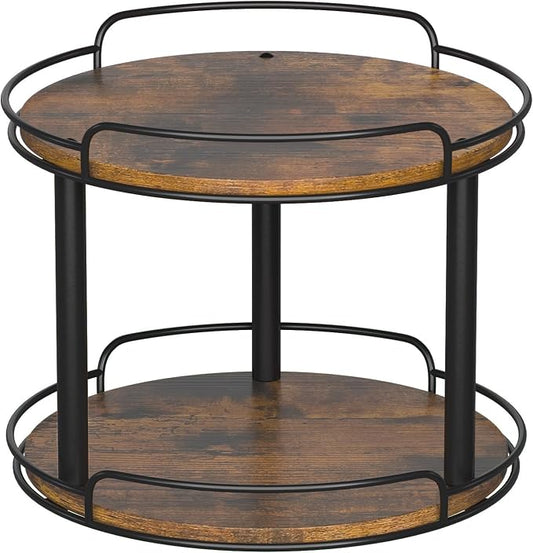 LAMU 12'' Wood Lazy Susan Turntable Organizer for Cabinet, 2 Tier Lazy Susan Spice Rack Organizer for Kitchen, Table Top, Countertop, Pantry, Bathroom by YourHome-OrganizationHelper