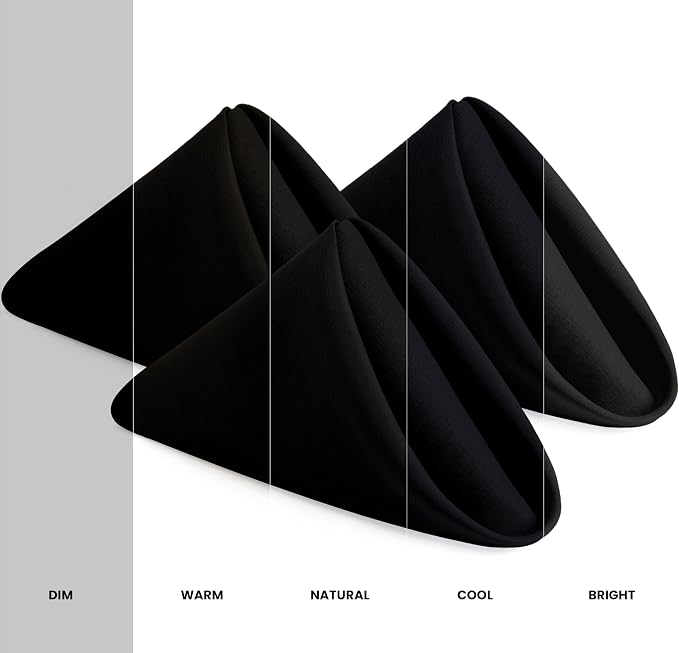 Utopia Home [12 Pack, Black] Cloth Napkins 17x17 Inches, 100% Polyester | Hemmed Edges, Washable and Reusable Ideal for Parties, Weddings and Dinners - Image 2