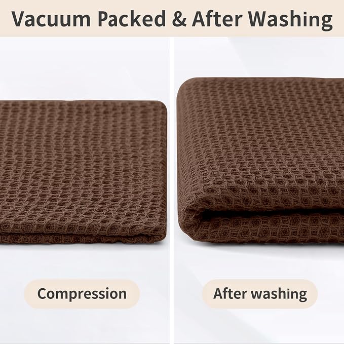 Homaxy 8 Pack 100% Cotton Kitchen Towels and Dishcloths Set, Coffee | 12 x 12 Inches and 13 x 28 Inches Kitchen Towels Set, Ultra Soft Absorbent Dish Cloths for Washing Dishes - Image 8