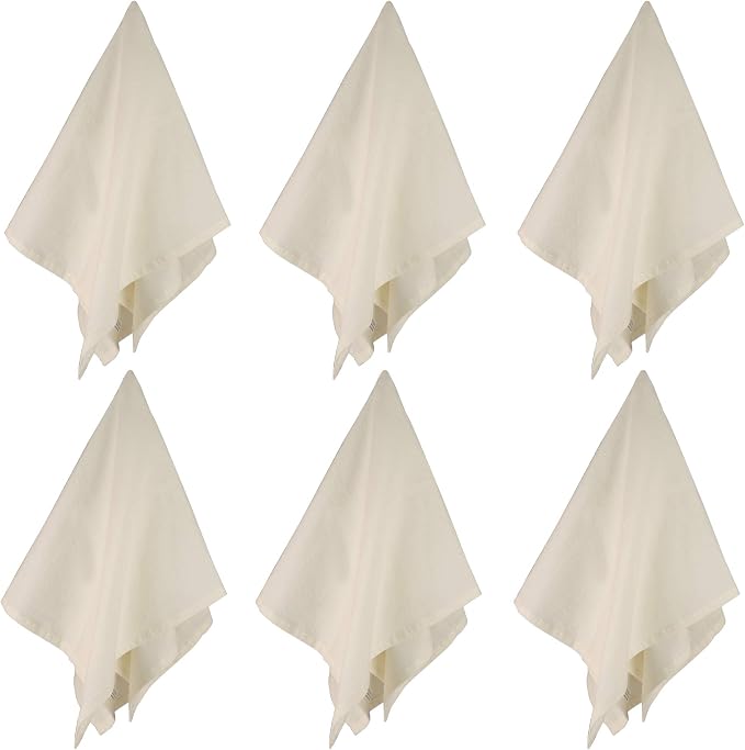 100% Cotton Flour Sack Towels – 12 Pack, 27x27 Inches, Natural, Lint-Free, Pre-Washed, Hemmed Edges – Reusable Kitchen Towels for Cleaning, Embroidery, Printing & Crafts - Natural - Image 4