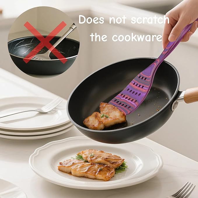 7 PCS Pakkawood Kitchen Utensils | Kitchen Cooking Utensil Set | Pakkawood Utensils | Non-Stick Wooden Spoons | Wooden Spoons for Cooking | Byzantium - Image 5