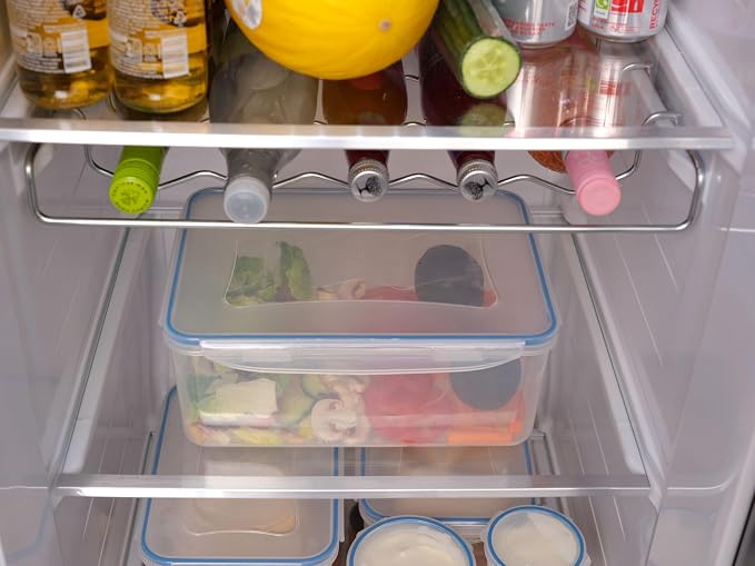 Addis Clip Tight Food Storage Container Large 5.3 Litre Rectangle Airtight Silicone Seal Containers Bpa Free Easy Locking Lid Clips, Clear Transparent - Image 7