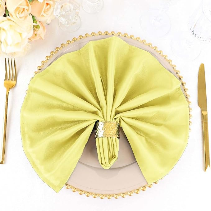 Efavormart Premium Cloth Napkins Set of 5, 20x20 Inch Yellow Seamless Dinner Napkins, Washable Linen Table Napkin Cloth with Hemmed Edges for Weddings, Party and Banquet - Image 6