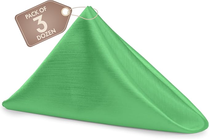 17 x 17-Inch Shantung Satin Cloth Napkins, Kelly Set of 36 by UltimateTextile