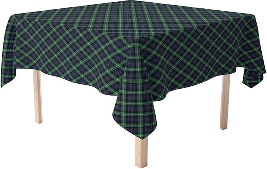 Fabric Textile Products | Blue & Green Tartan Tablecloth | Plaid Square Tablecloth | 54" x 54" | Machine Washable and Stain-Resistant for Easy Care | Made in The USA by FabricTextileProductsInc