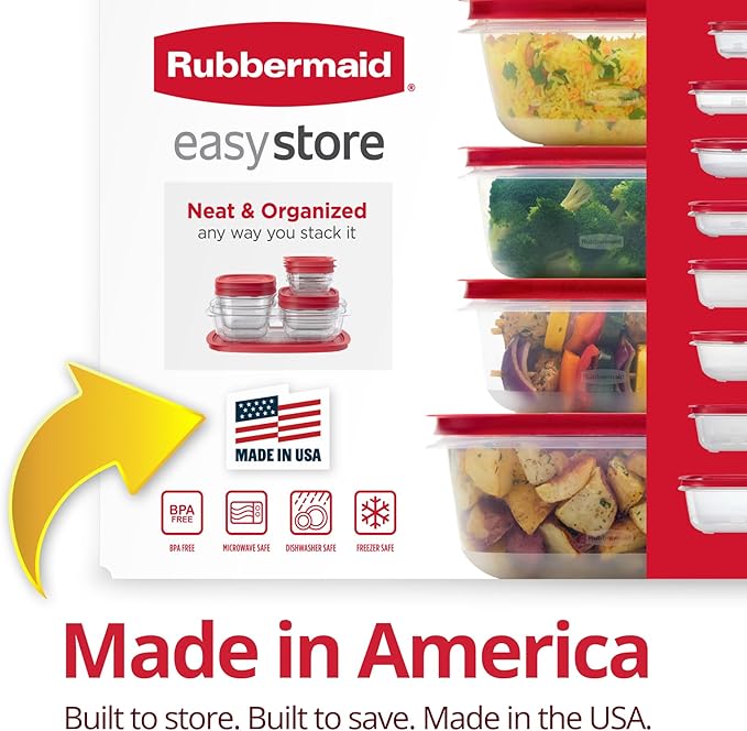Rubbermaid EasyStore Containers, 38-Piece Set, Food Storage Containers, Food Storage Containers with Lids - Image 4