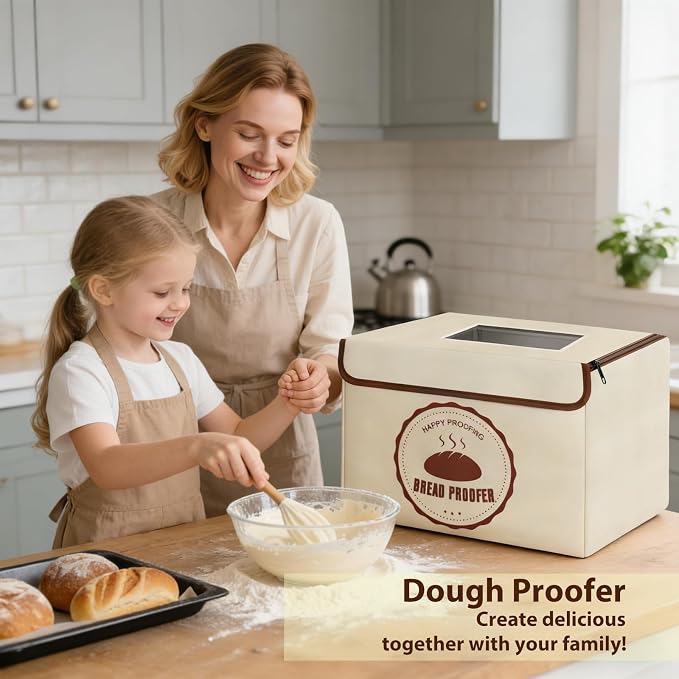 Versatile Dough Proofer Warming Box Adjustable Temperature Timer Control Bread Proofing Box Collapsible Design Sourdough Proofing Container for Making Bread - Image 2