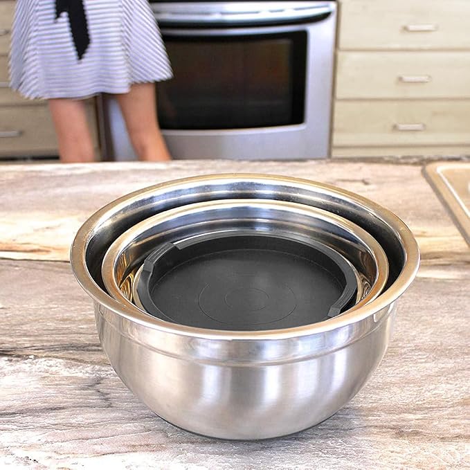 Stainless Steel Mixing Bowls with Lids and Non Slip Bases (Set of 5, Black) - Image 8