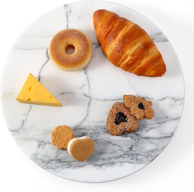 Marble Lazy Susan, 12” Lazy Susan for Table Top Detachable Turntable Organizer for Cabinet Pantry Kitchen Countertop Fridge Bathroom Makeup Vanity Countertop, Arabescato - Image 5