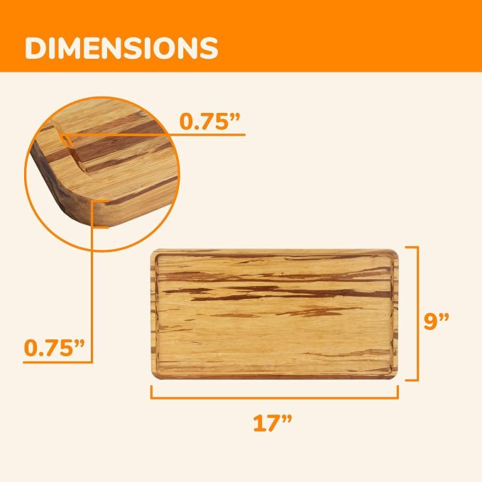Bamboo Serving Tray - 17" x 9" x 0.75" - Tiger Stripe - 30 Trays - Image 3