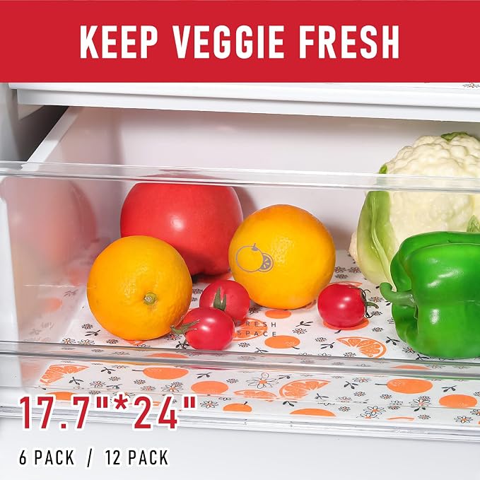 Cooyes Shelf Liners, 2-in-1 Non-Slip Fridge Mats, Absorb Excess Moisture, No-BPA Multiple Sizes for Glass Shelves, Kitchen Cabinets, Drawers (17.7 W x 24 L Inches, Dasiy-12 Pack) - Image 4