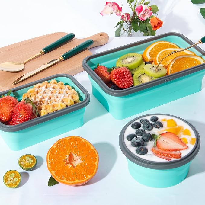 Sudaya 16 Pack Collapsible Food Storage Containers With Lids, Collapsible Storage Containers Sets Silicone Collapsible Bowls For Camping, RV Accessories, Travel Trailer Must - Image 6