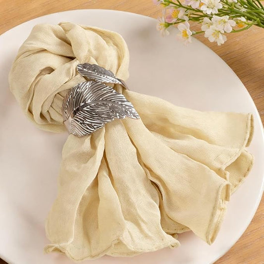 Cloth Napkins Set of 24 21"x21" Reusable Cheesecloth Napkins Bulk Champagne | Boho Rustic Dinner Napkins Washable Gauze Table Napkins Cloth Hemmed Edges for Wedding Bridal Shower Family Gathering Decor by MLMC
