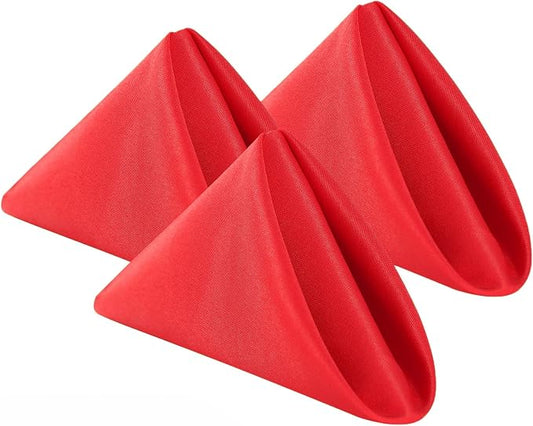 Bailarina Cloth Napkins Set of 120,17x17 inches Dinner Napkins Cloth Washable,Polyester Square Table Cloth Napkin Bulk with Hemmed Edges Ideal for Banquets, Parties and Weddings-Red by Bailarina