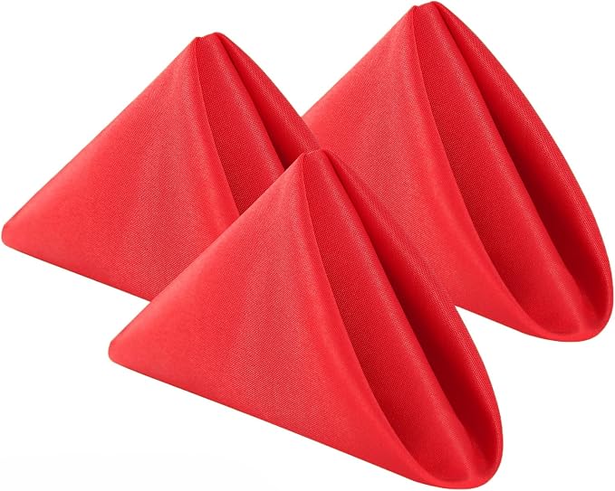 Bailarina Cloth Napkins Set of 80,17x17 inches Dinner Napkins Cloth Washable,Polyester Square Table Cloth Napkin Bulk with Hemmed Edges Ideal for Banquets, Parties and Weddings-Red by Bailarina