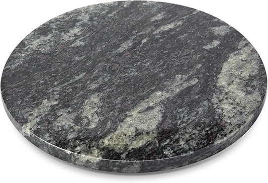 12'' Black Marble Lazy Susan for Dinning, Marble Turntable for Kitchen Counter, Lazy Susans Organizer for Cabinet, Serving Rotation Spinning Tabletop Organizer Swiveling, Spice Rack Storage by Koville