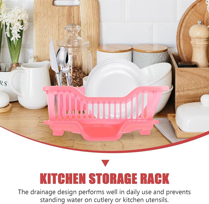 Hemoton 1set Household Dish Drying Rack Kitchen Drainer Drainage Design Space-Saving Dish Basket for Organized Countertop Chic Multi-Purpose Kitchen Utensils Holder - Image 4