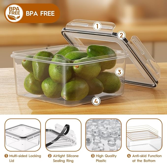 48 PCS Food Storage Containers with Lids Airtight (24 Containers & 24 Lids), Leak proof Meal Prep Container Set for Kitchen Storage, BPA-free, PVC-free Plastic, Microwave/Dishwasher Safe, Labels & Pen - Image 6