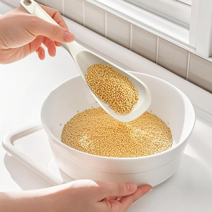 Silicone Cooking Utensils Set - 600°F Heat Resistant, Nonstick Kitchen Utensil Set with Spatulas, Spoons, Whisk, Tongs, BPA Free, Dishwasher Safe, Cream White - Image 5