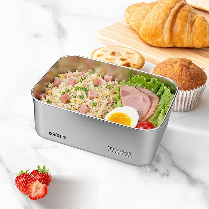 54oz/1600ml Stainless Steel Food Containers,Stainless Steel Containers with Lids,Snack Containers,Lunch Box,Easy Clean,Airtight & Leakproof for Kitchen Storage,Dishwasher Safe,BPA-Free - Image 3