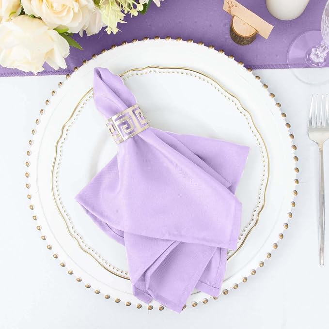 Efavormart Premium Cloth Napkins Set of 10, 20x20 Inch Violet Seamless Dinner Napkins, Washable Linen Table Napkin Cloth with Hemmed Edges for Weddings, Party and Banquet - Image 7