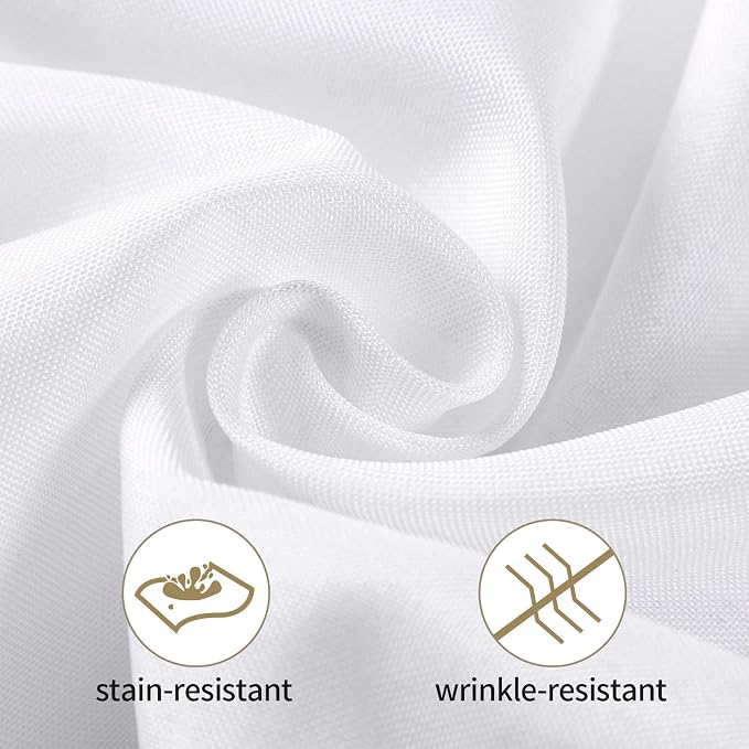 50pcs Polyester Cloth Napkins - 20 x 20 inch White Dinner Washable Napkins with Hemmed Edges for Restaurant/Wedding/Hotel(50,White) - Image 2