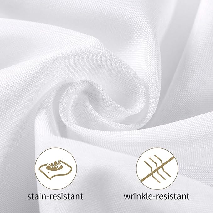 50pcs Polyester Cloth Napkins - 17 x 17 inch White Dinner Washable Napkins with Hemmed Edges for Restaurant/Wedding/Hotel(50,White) - Image 2