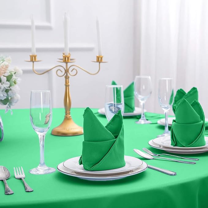 Cloth Napkins 17x17 inch Washable Polyester Dinner Napkins Soft Table Napkins for Wedding Party Dining Banquet(Emerald,100PCS) - Image 7