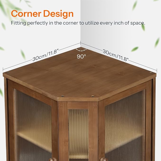 HOOBRO Bread Box, Bamboo Bread Box for Kitchen Countertop, 2-Tier Corner Bread Box, Large Capacity Bread Bin, Food Storage Box, Bread Storage Container for Kitchen, Dining Room, Brown BR12MB01 - Image 7