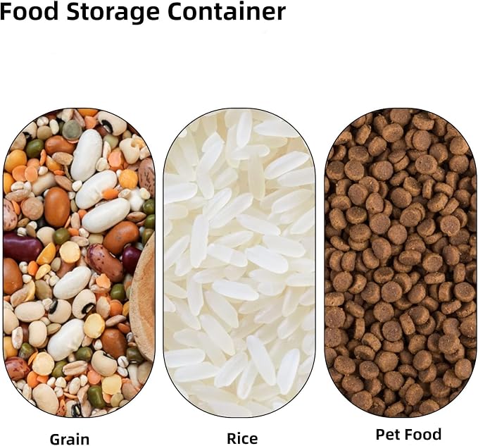 50 lb Flour Storage Container, 2 Pack Rice Storage Container with Measuring Cup/Wheels Seal Locking Lid for Flour, Rice, Grain, Cereal, Dry Food Dispenser Organizer Storage Bin (Grey) - Image 8