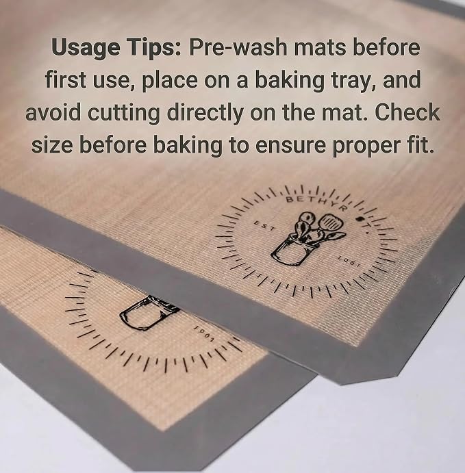 Silicone Baking Mats - Full Size Baking Sheet Liners, Pack of 2, Gray | Oven Safe, Non-Stick Silicone Baking Sheet Liner, Perfect For Baking Macarons Cookies, Pastry & Cakes, 16 x 24 in (40x60 cm) - Image 5