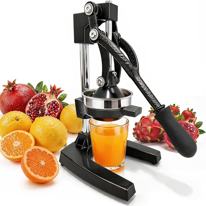 Cast Iron Juicer,Manual Juicer Hand Press,Orange Lemon Squeezer,Heavy Duty Manual Juicer,Professional Citrus Juicer Fruit Juice -Stainless Steel,Easy to Clean Black by IMGROSE