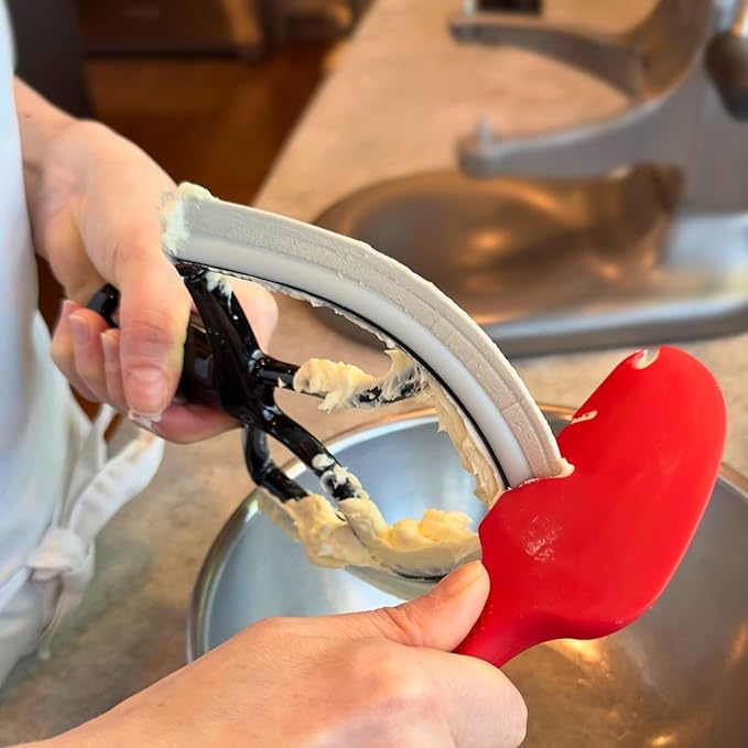 Silicone Spatula ONE Mixer Beater Scraper and Spatula, Cherry Red - Image 6