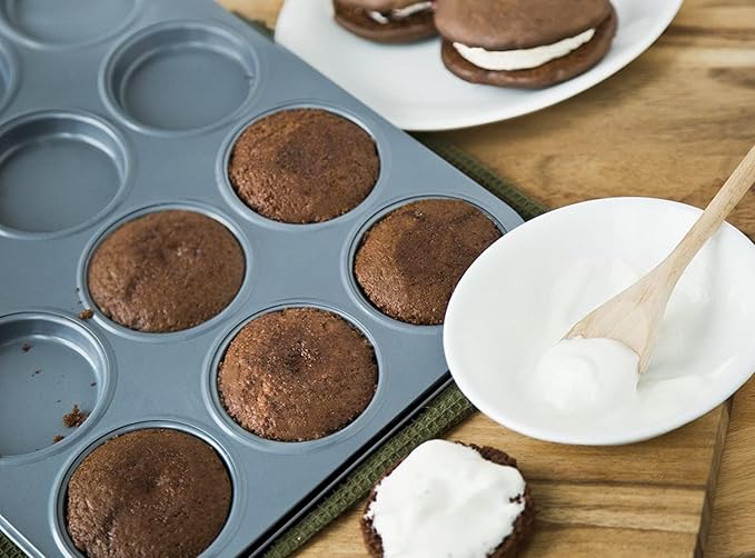 Fox Run Non-Stick Baking Pan, Whoopie Pie Pan, 12 Cup Muffin Top Pan | Nonstick For Easy Baking, Relase & Cleaning | Bake Whoopie Pies, Muffin Tops & Burger Buns | Whoopie Pie Baking Essential - Image 2