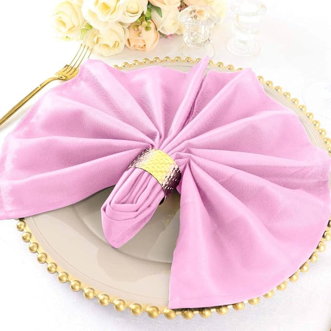 Efavormart Premium Cloth Napkins Set of 100, 20x20 Inch Pink Seamless Dinner Napkins, Washable Linen Table Napkin Cloth with Hemmed Edges for Weddings, Party and Banquet - Image 5