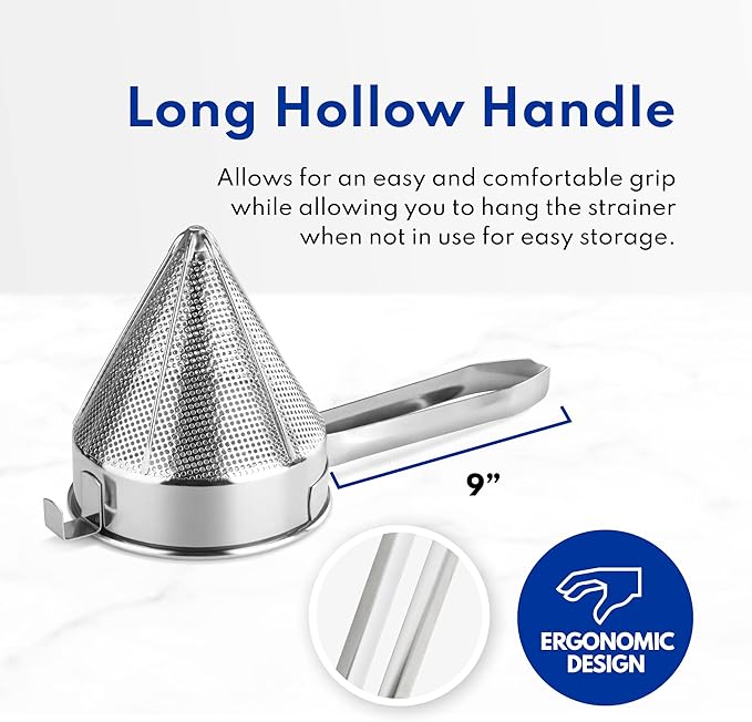 New Star Foodservice 34110 18/8 Stainless Steel China Cap Strainer, 10-Inch, Coarse Mesh - Image 5