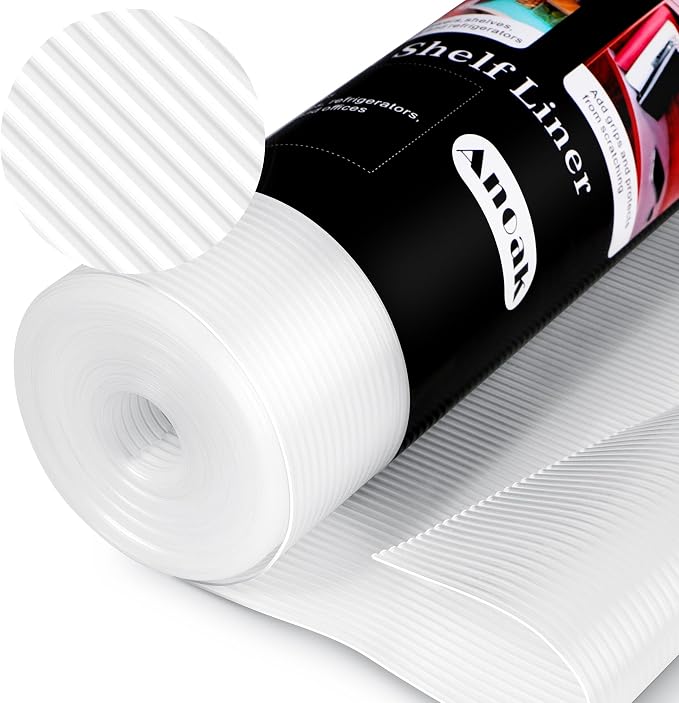 Anoak Shelf Liner - Non-Slip Cabinet Liner, 30 Inch x 10 FT(120 Inch) Durable Waterproof Washable Oil-Proof for Kitchen Cabinet, Shelves, Refrigerator, Storage, Desks, Non Adhesive by ANOAK