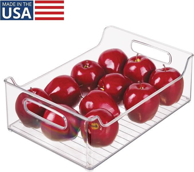 iDesign Stackable Storage Bin with Handles, Clear | For Pantry or Fridge, Made in USA - Image 2